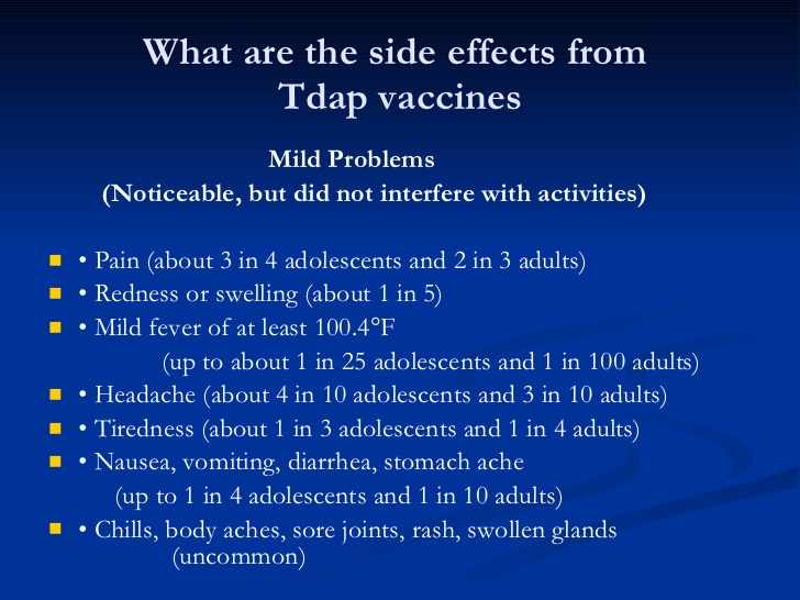 الآثار الجانبية لتطعيم الكزاز التيتانوس