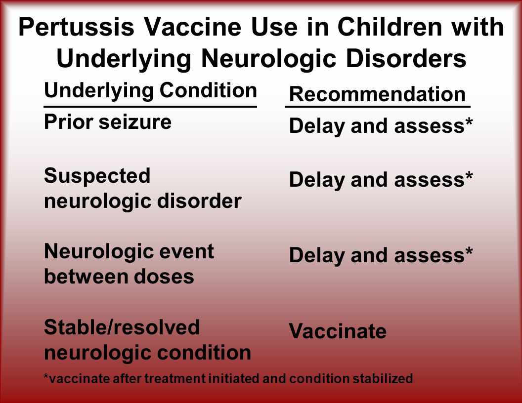 تطعيم السعال الديكي لطفل عنده مرض عصبي