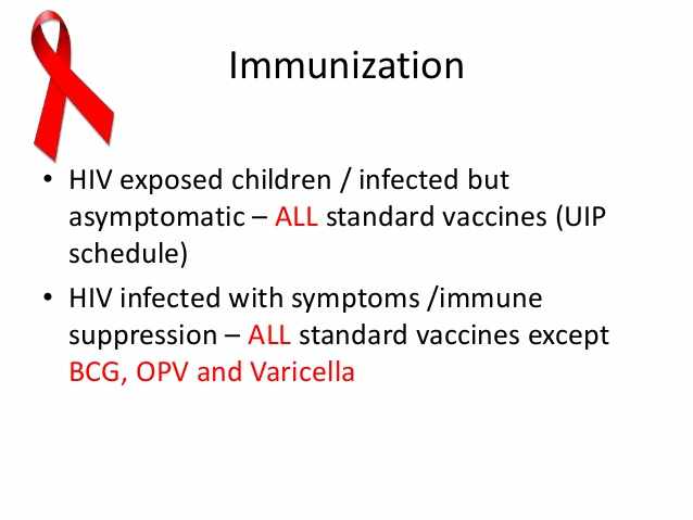 جدول تطعيمات الطفل مريض الآيدز