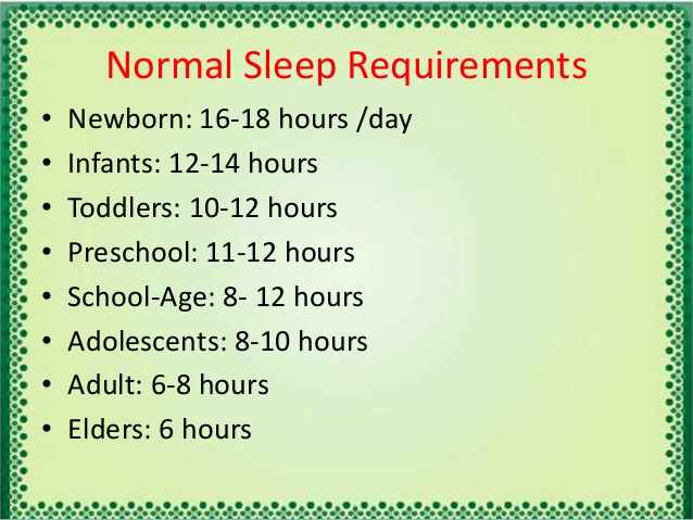 عدد ساعات النوم الطبيعية عند الانسان