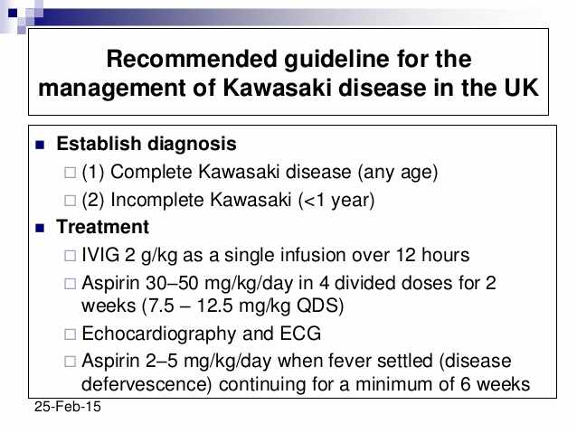 علاج مرض كاواساكي عند الاطفال