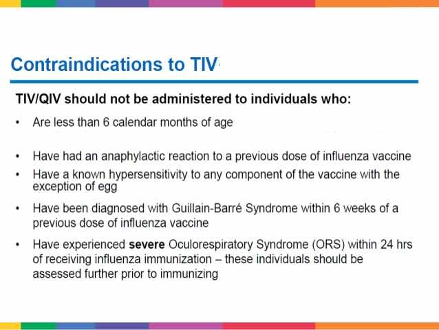 موانع إعطاء تطعيم الانفلونزا