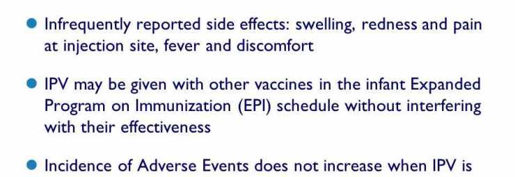 التأثيرات الجانبية لتطعيم شلل الاطفال
