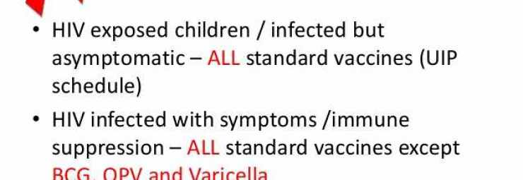 جدول تطعيمات الطفل مريض الآيدز