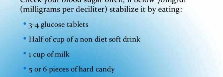علاج نقص السكر عند الطفل مريض السكري